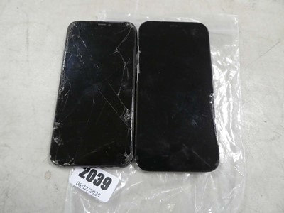 Lot 2039 - 2 Apple iPhone 11's - for spares and repairs