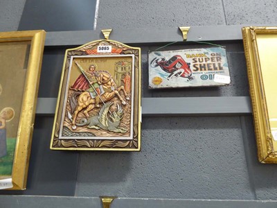 Lot 5065 - Panel depicting George and The Dragon