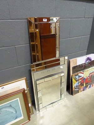 Lot 5073 - Stack of 4 bevelled glass mirrors