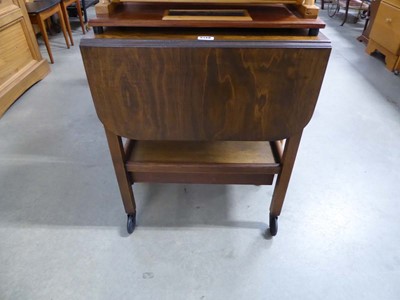 Lot 5139 - Oak drop leaf tea trolley