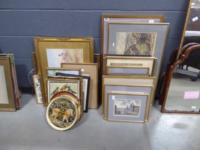 Lot 5081 - 2 stacks of various pictures and prints to...