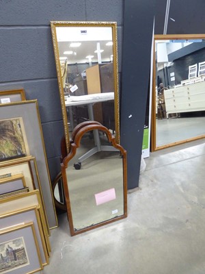 Lot 5082 - Rectangular gilt framed mirror and 3 further...