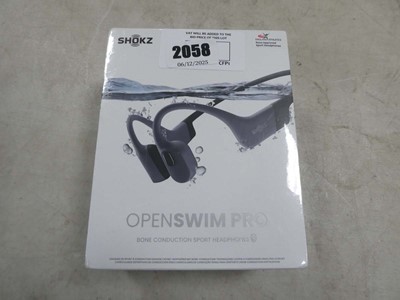 Lot 2058 - Sealed pair of Shokz open swim pro bone...
