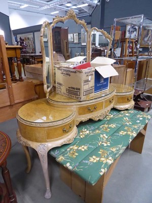 Lot 5145 - Mid Century dressing table with triple mirror...