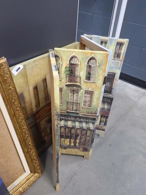 Lot 5088 - Folding table screen depicting French cafe...