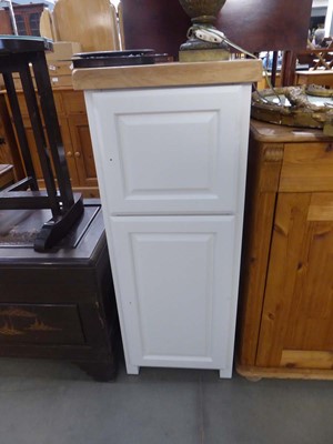 Lot 5099 - Modern oak finished and cream decorated 2 door...