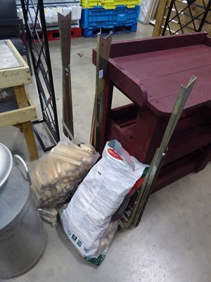 Lot 4239 - Two bags of kindling and a galvanised folding...