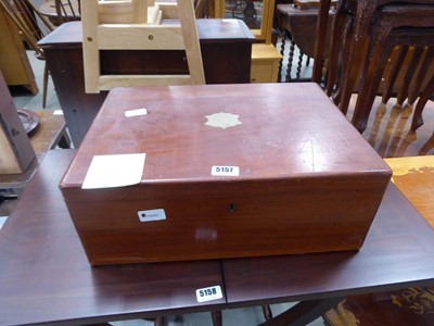 Lot 5157 - Mahogany and brass mounted canteen containing...