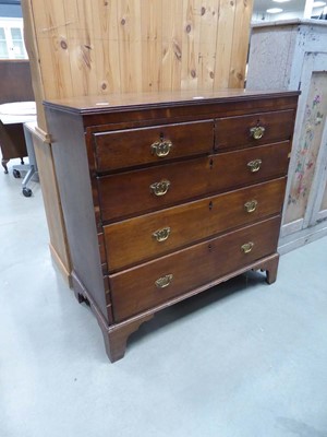 Lot 5208 - Georgian oak chest of two over three drawers