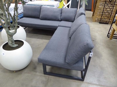 Lot 4245 - Large grey L shaped outdoor garden sofa with...
