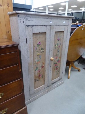 Lot 5209 - Painted pine European double door cupboard