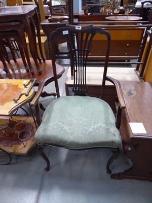 Lot 5160 - Edwardian mahogany and inlaid open armchair