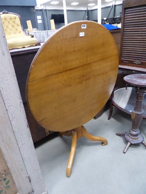 Lot 5210 - Circular oak tripod tilting table