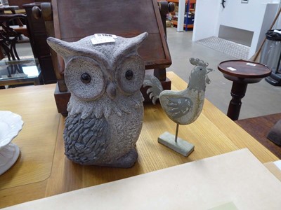 Lot 5166 - Pottery figure of an owl and modern figure of...