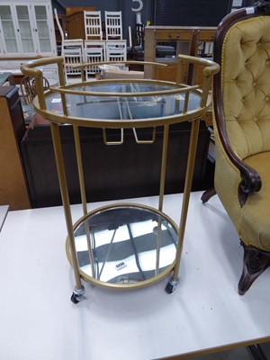 Lot 5230 - Glazed and mirrored two tier trolley