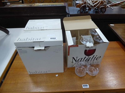 Lot 5232 - Two boxes containing Habitat wine glasses plus...