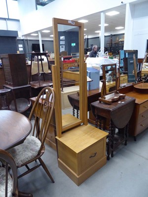 Lot 5186 - Modern oak cheval mirror with drawer under