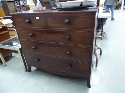 Lot 5191 - Victorian mahogany chest of drawers, 2 over 3