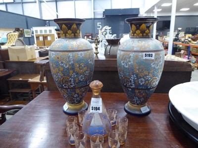 Lot 5193 - Pair of Doulton Lambeth vases
