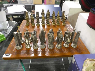 Lot 2116 - Chess kit with metallic pieces