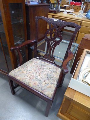 Lot 5198 - Chippendale style open armchair