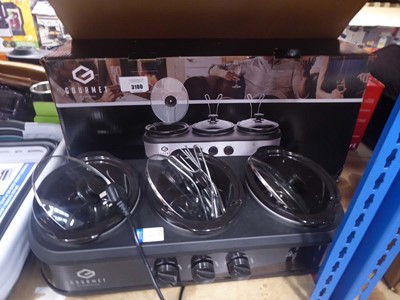 Lot 3100 - One boxed and one unboxed Gourmia triple...