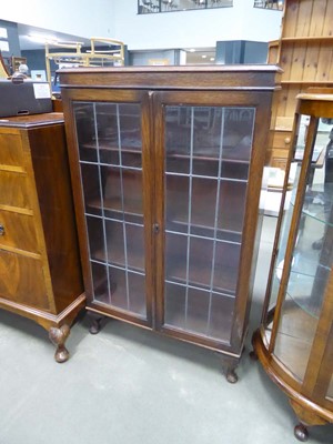 Lot 5247 - Glazed oak double door bookcase