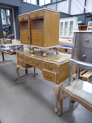 Lot 5251 - Pair of walnut bedside cabinets (incomplete)...