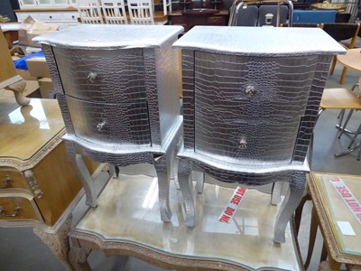 Lot 5252 - Pair of two drawer bedside cabinets