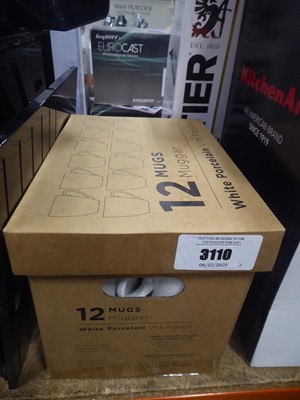 Lot 3110 - Box of white porcelain mugs