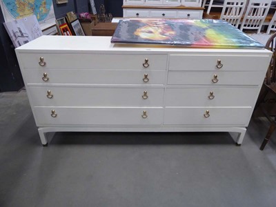 Lot 5265 - Cream painted chest of eight drawers