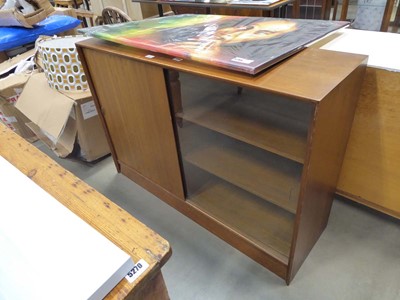 Lot 5266 - Glazed teak double door bookcase