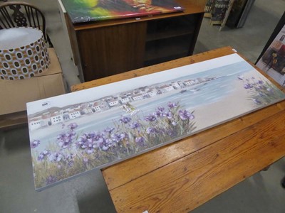 Lot 5268 - Modern oil on canvas of a coastal scene with...