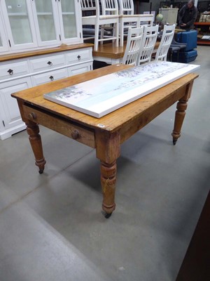 Lot 5270 - Pine single drawer kitchen table