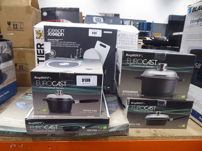 Lot 3138 - 3 Eurocast pots plus a pan and a grill