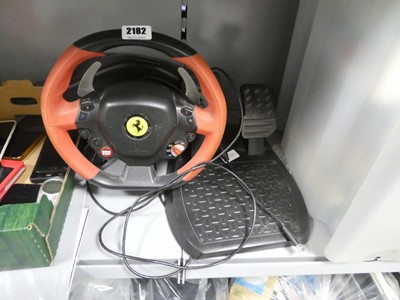 Lot 2182 - Steering wheel and pedals Frostmaster Ferrari...