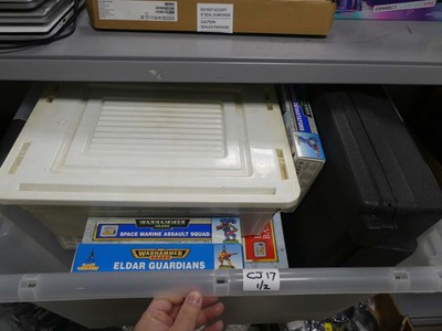 Lot 2183 - 2 boxes of Warhammer figures, books etc