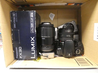 Lot 2207 - Canon EOS camera, Panasonic Lumix camera along...