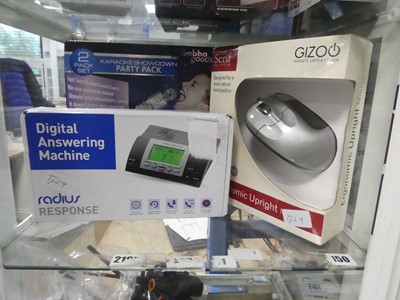 Lot 2158 - Ergonomic upright mouse, digital answering...