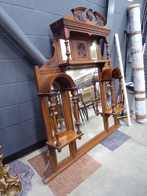Lot 5303 - Carved oak Edwardian over mantel
