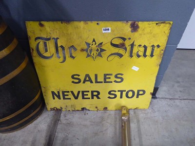 Lot 5306 - Enamelled The Star Newspaper advertising sign