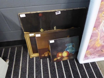 Lot 5311 - Four oils on canvas - still life with fruit