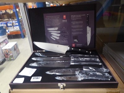 Lot 3262 - Samurai triple hardened steel knife set