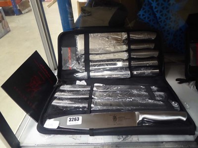 Lot 3263 - Samurai triple hardened steel knife set