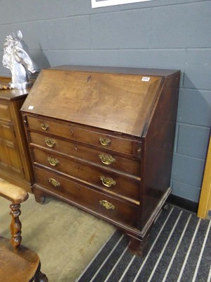 Lot 5315 - Victorian mahogany bureau with four drawers under