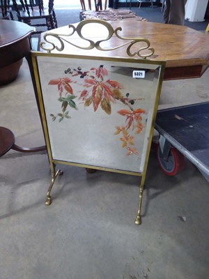 Lot 5321 - Mirrored fire screen with brass frame