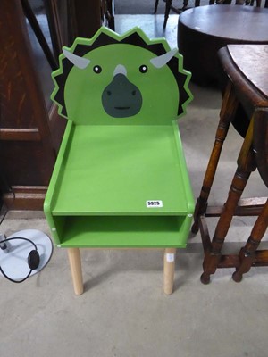 Lot 5325 - Green painted and dinosaur patterned child's...