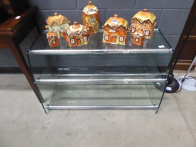 Lot 5329 - Three tier glazed display stand
