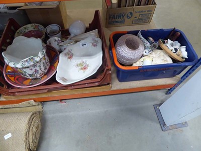 Lot 5346 - Two boxes containing ornaments, glass lamp...