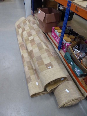 Lot 5349 - Two square patterned beige carpets